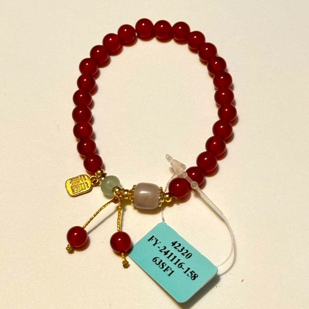 100% Natural Red Agate beads bracelet